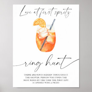 Póster Despedida de soltera con Aperol - juego de búsqued