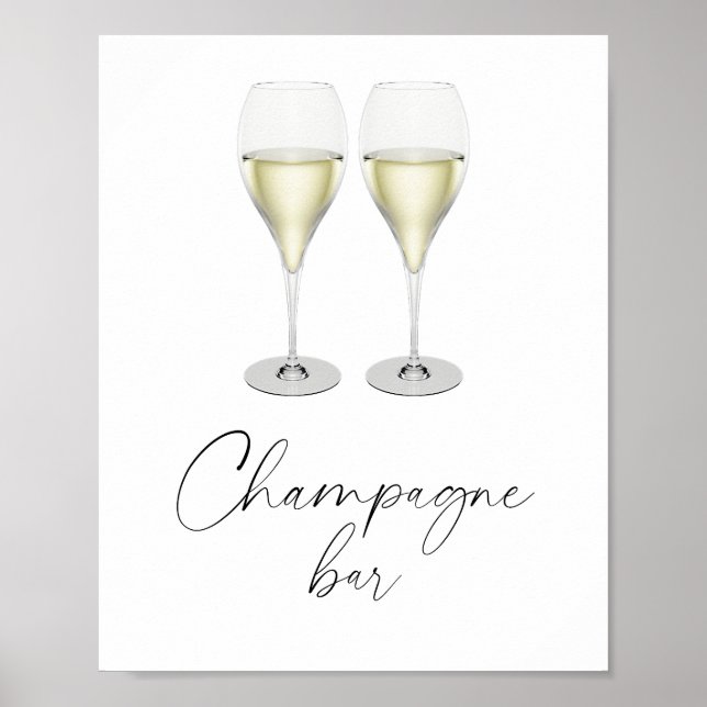 Póster Despedida de soltera con champán - Bar de champán (Frente)