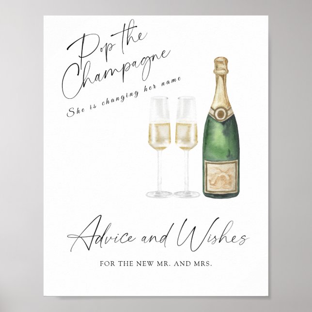 Póster Despedida de soltera con champán - consejos y dese (Frente)