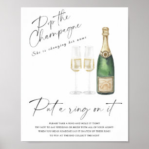 Póster Despedida de soltera con champán - juego de ponerl
