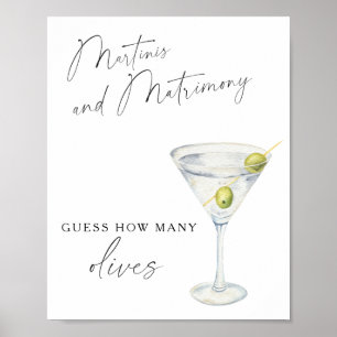 Póster Despedida de soltera con Martini - Cuántas aceitun
