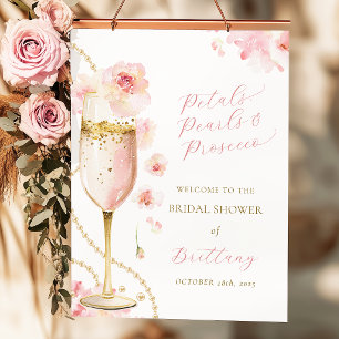 Póster Despedida de soltera con Prosecco y Pétalos de Rub