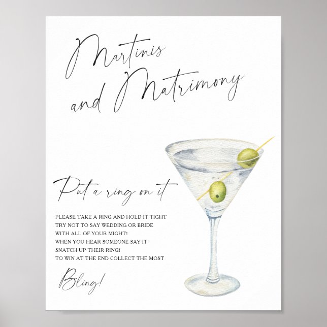Póster Despedida de soltera con tema de Martini Ponle el  (Frente)