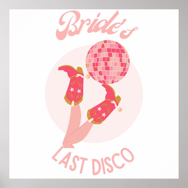 Póster Despedida de soltera Disco de la Novia Retro 70 (Frente)