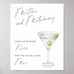 Póster Despedida de soltera Dry Martini Cuántos besos
