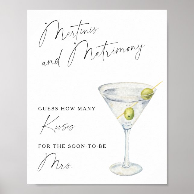 Póster Despedida de soltera Dry Martini Cuántos besos (Frente)