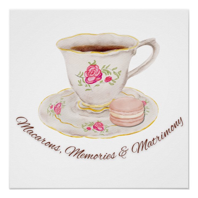 Póster Despedida de Soltera Elegante Fiesta de Té para la (Anverso)