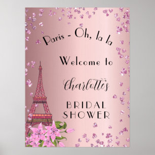 Póster Despedida de soltera Paris rubor torre eiffel bien