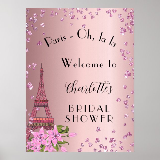 Póster Despedida de soltera Paris rubor torre eiffel bien (Frente)