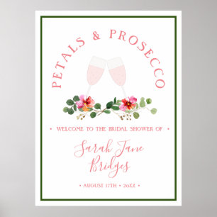 Póster Despedida de soltera Pétalos y Prosecco Bienvenida