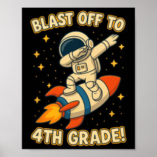 Póster Despegue de 4º grado Cohete Dab Espacio Genial Esc
