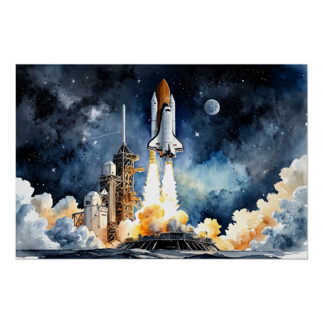 Póster Despegue del servicio lanzadera (Anverso)