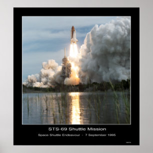 Póster Despegue STS - 69 del esfuerzo del transbordador
