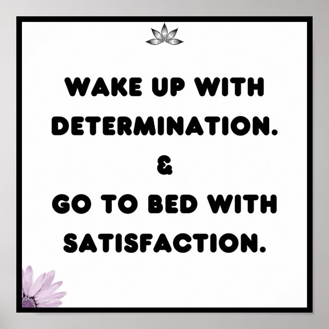 Póster Despertar con determinación Ir a la cama con, Cita (Frente)
