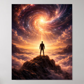 Póster Despertar Cósmico Sobre el Cartel de las Nubes
