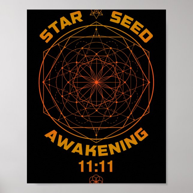 Póster Despertar de la Semilla Estelar 1111 Geometría Sag (Frente)