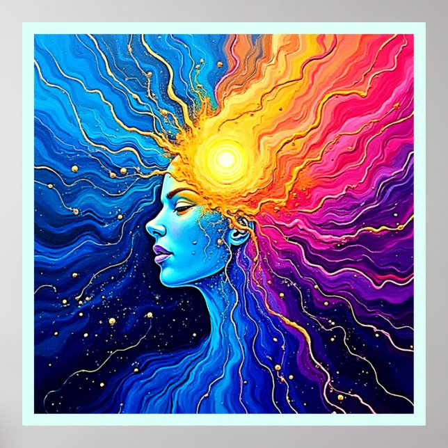 Póster Despertar la mente cósmica radiante (Frente)