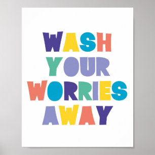 Póster DESPERTAR SUS PREOCUPACIONES EN EL Rótulo DEL Baño