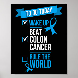 Póster Despertar Vencer Cáncer de Colon Gobernar El Mundo