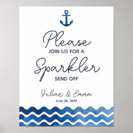 Póster Despido de Blue Sparkler de la Marina Náutica