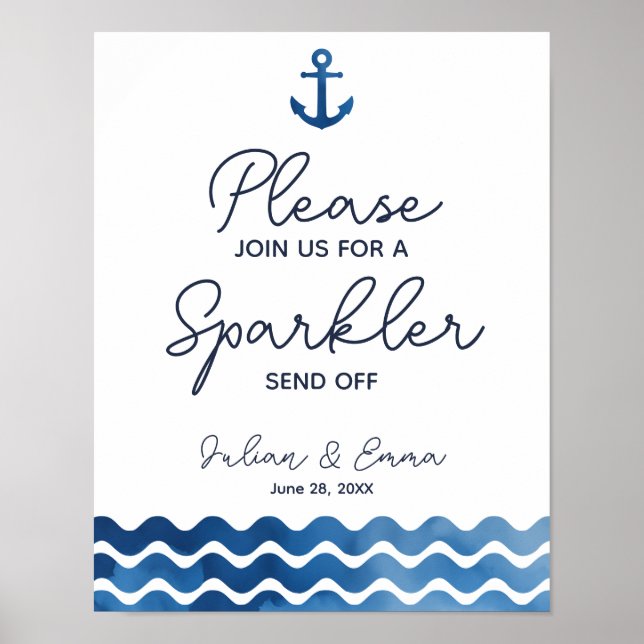 Póster Despido de Blue Sparkler de la Marina Náutica (Frente)
