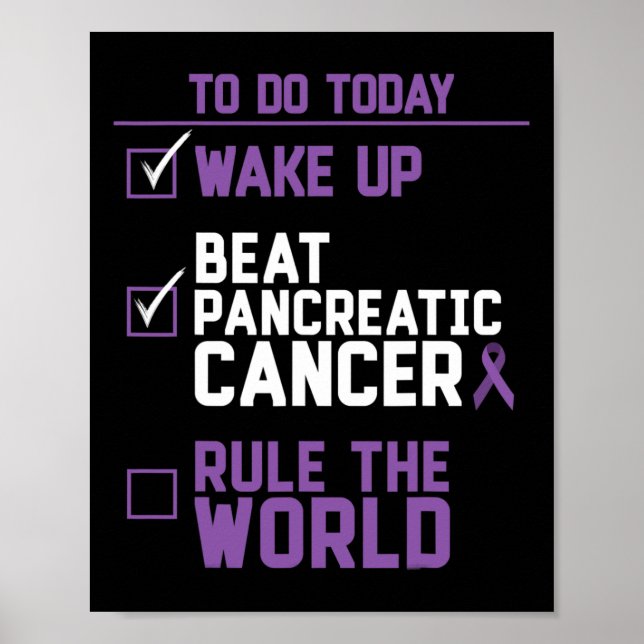 Póster Despierta derrota a la regla del cáncer pancreátic (Frente)