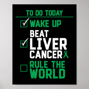 Póster Despierta Golpear A La Regla Del Cáncer Hepático E