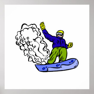 Póster Despierto de Snowboard