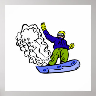 Póster Despierto de Snowboard