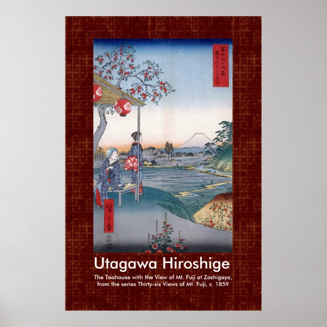 Póster Desplazar el diseño Hiroshige Mt Fuji a través de  (Frente)