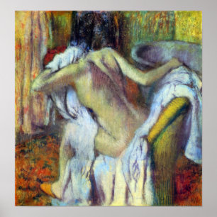 Póster Después de bañar de Edgar Degas