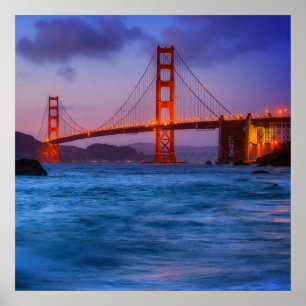 Póster Después de la puesta de sol en el Baker Beach