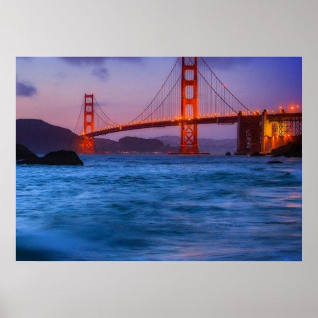 Póster Después de la puesta de sol en el Baker Beach (Frente)