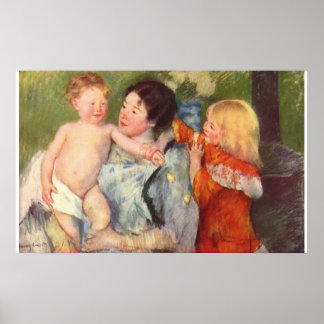 Póster Después del aceite de baño en pintura de lona