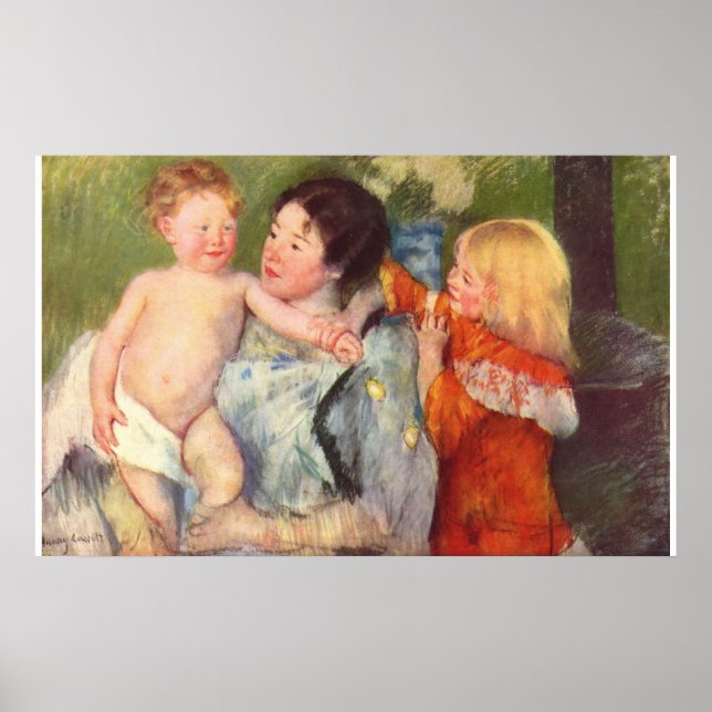 Póster Después del aceite de baño en pintura de lona (Frente)