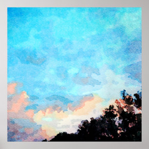 Póster Después del cielo de verano de la tormenta