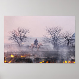 Póster Después del incendio de Prairie, Flint Hills, Kans