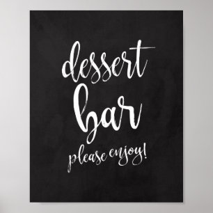 Póster Dessert Bar Chalkboard Rótulo 8x10 Boda