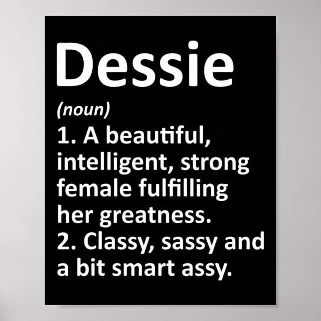 Póster Dessie Definition Personalized Name Graciosa Chris (Frente)