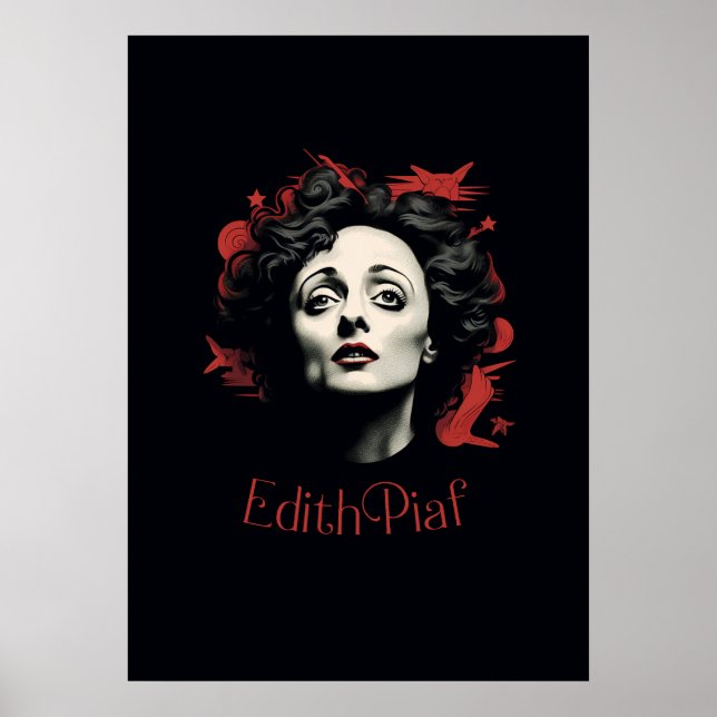 Póster Dessin Edith Piaf - portrait - vector (Frente)