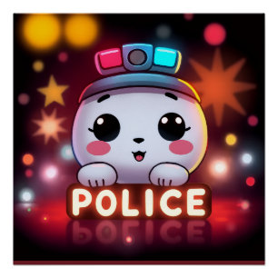 Póster Destacamento de Policía Adorable – Diseño de Patru