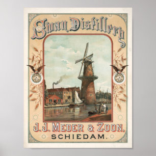 Póster Destilería Swan, J.J. Meder & Zoon, Schiedam