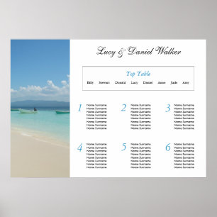 Póster Destination Wedding Seating Table Plan