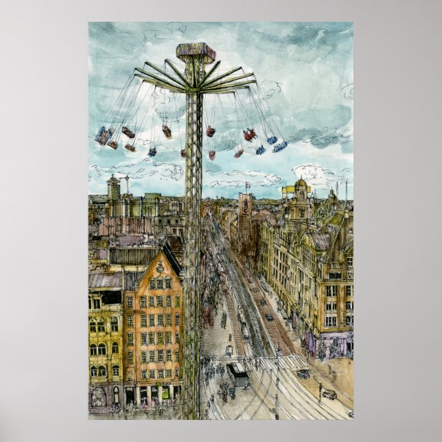 Póster Destinations | Watercolor European Swing Ride (Frente)