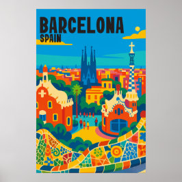Póster Destino de vacaciones de verano España