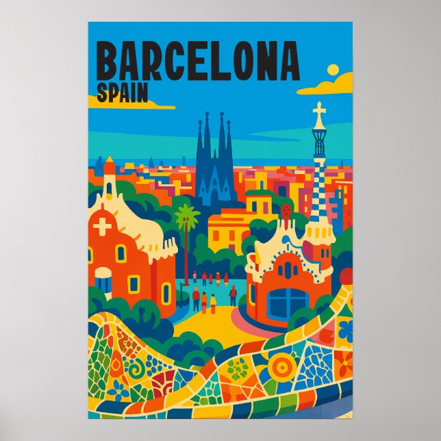 Póster Destino de vacaciones de verano España  (Frente)