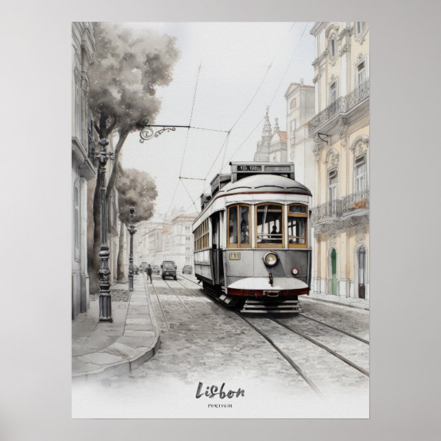 Póster Destino de viaje Muro de agua de Lisboa (Frente)