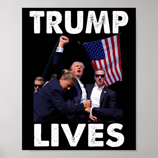 Póster Destitución en vivo de Donald Trump - Nunca rendir (Frente)
