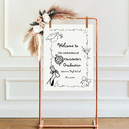 Póster Destitución estilo garabato de mano bienvenida