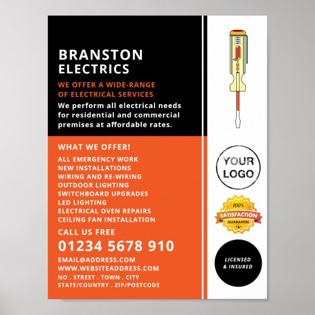 Póster Destornillador eléctrico, publicidad electrónica (Frente)